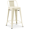 Buy Bar Stool with Backrest - Industrial Design - 60cm - New Edition - Stylix Cream 60126 - in the UK