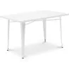 Buy Rectangular Dining Table - Industrial Design - White Metal - Ashi White 60128