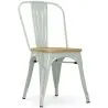 Buy Dining Chair Stylix Industrial Design Metal and Light Wood - New Edition Pale Green 60123