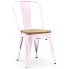 Buy Dining Chair Stylix Industrial Design Metal and Light Wood - New Edition Pastel pink 60123