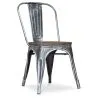 Buy Dining Chair Tolix Style Industrial Design Metal and Dark Wood - New Edition Industriel 60124