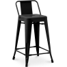 Buy Bar Stool with Backrest - Industrial Design - 60cm - New Edition - Stylix Black 60126 - in the UK