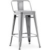 Bar Stool with Backrest - Industrial Design - 60cm - New Edition - Stylix image 9