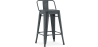 Buy Bar Stool with Backrest - Industrial Design - 60cm - New Edition - Stylix Dark grey 60126 - in the UK