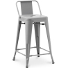 Buy Bar Stool with Backrest - Industrial Design - 60cm - New Edition - Stylix Light grey 60126 - prices