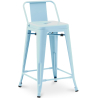 Buy Bar Stool with Backrest - Industrial Design - 60cm - New Edition - Stylix Light blue 60126 with a guarantee