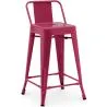 Buy Bar stool with small backrest  Stylix industrial design Metal - 60cm - New Edition Fuchsia 60126