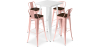 Buy White Table and 4 Industrial Design Bar Stools Pack - Bistrot Stylix Pastel orange 60130 - prices