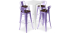 Buy White Table and 4 Industrial Design Bar Stools Pack - Bistrot Stylix Pastel purple 60130 home delivery