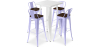 Buy White Table and 4 Industrial Design Bar Stools Pack - Bistrot Stylix Lavander 60130 in the United Kingdom