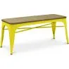 Buy Bench Tolix Style Industrial Design Metal and Light Wood - New Edition Yellow 60131
