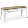 Buy Bench Tolix Style Industrial Design Metal and Light Wood - New Edition White 60131