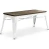 Buy Bench Tolix Style Industrial Design Metal and Dark Wood - New Edition White 60132