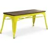 Buy Bench Tolix Style Industrial Design Metal and Dark Wood - New Edition Yellow 60132