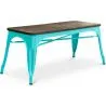 Buy Bench Tolix Style Industrial Design Metal and Dark Wood - New Edition Pastel green 60132