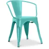 Buy Dining Chair with armrest Tolix Style industrial design Metal - New Edition Pastel green 60140