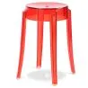 Buy Stool  Victoria Queen - 47cm -  Design Transparent Red 29572
