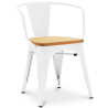 Dining Chair with Armrests - Industrial Design - Wood and Steel - New Edition - Stylix image 9