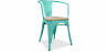 Buy Dining Chair with Armrests - Industrial Design - Wood and Steel - New Edition - Stylix Pastel green 60143 - in the UK