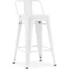 Buy Tolix stool with small backrest - 60cm White 58409