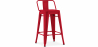 Buy Bar Stool with Backrest Industrial Design - 60cm - Stylix Red 58409 - prices