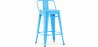 Buy Bar Stool with Backrest Industrial Design - 60cm - Stylix Turquoise 58409 at Privatefloor