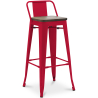 Buy Bar Stool - Industrial Design - Wood and Steel - 76cm - Stylix Red 60150 in the United Kingdom