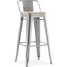 Bar Stool with Backrest - Industrial Design - Wood & Steel - 76cm - New Edition - Stylix image 9