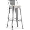 Bar Stool with Backrest - Industrial Design - Wood & Steel - 76cm - New Edition - Stylix image 9