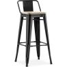 Bar Stool with Backrest - Industrial Design - Wood & Steel - 76cm - New Edition - Stylix image 9