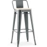 Bar Stool with Backrest - Industrial Design - Wood & Steel - 76cm - New Edition - Stylix image 9