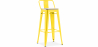 Buy Bar stool with small backrest Stylix industrial design Metal and Light Wood - 76 cm - New Edition Yellow 60152 at Privatefloor