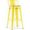 Bar Stool with Backrest - Industrial Design - Wood & Steel - 76cm - New Edition - Stylix image 9