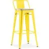 Bar Stool with Backrest - Industrial Design - Wood & Steel - 76cm - New Edition - Stylix image 9