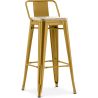 Bar Stool with Backrest - Industrial Design - Wood & Steel - 76cm - New Edition - Stylix image 9