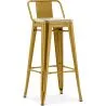 Bar Stool with Backrest - Industrial Design - Wood & Steel - 76cm - New Edition - Stylix image 9