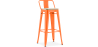 Buy Bar stool with small backrest Stylix industrial design Metal and Light Wood - 76 cm - New Edition Orange 60152 with a guarantee