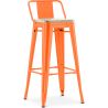 Bar Stool with Backrest - Industrial Design - Wood & Steel - 76cm - New Edition - Stylix image 9