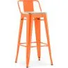Bar Stool with Backrest - Industrial Design - Wood & Steel - 76cm - New Edition - Stylix image 9