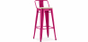 Buy Bar stool with small backrest Stylix industrial design Metal and Light Wood - 76 cm - New Edition Fuchsia 60152 - in the UK