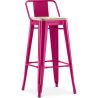 Bar Stool with Backrest - Industrial Design - Wood & Steel - 76cm - New Edition - Stylix image 9