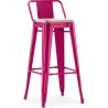 Bar Stool with Backrest - Industrial Design - Wood & Steel - 76cm - New Edition - Stylix image 9