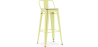 Buy Bar Stool with Backrest - Industrial Design - Wood & Steel - 76cm - New Edition - Stylix Pastel yellow 60152 - prices