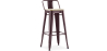 Buy Bar Stool with Backrest - Industrial Design - Wood & Steel - 76cm - New Edition - Stylix Bronze 60152 at Privatefloor