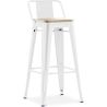 Bar Stool with Backrest - Industrial Design - Wood & Steel - 76cm - New Edition - Stylix image 9