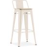 Bar Stool with Backrest - Industrial Design - Wood & Steel - 76cm - New Edition - Stylix image 9