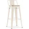 Bar Stool with Backrest - Industrial Design - Wood & Steel - 76cm - New Edition - Stylix image 9