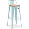 Bar Stool with Backrest - Industrial Design - Wood & Steel - 76cm - New Edition - Stylix image 9
