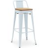 Bar Stool with Backrest - Industrial Design - Wood & Steel - 76cm - New Edition - Stylix image 9