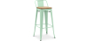 Buy Bar stool with small backrest Stylix industrial design Metal and Light Wood - 76 cm - New Edition Pale green 60152 with a guarantee